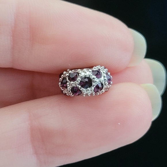 Zales Purple Crystal Charm | Pandora-Style Sparkling Charm like new - Picture 6 of 8